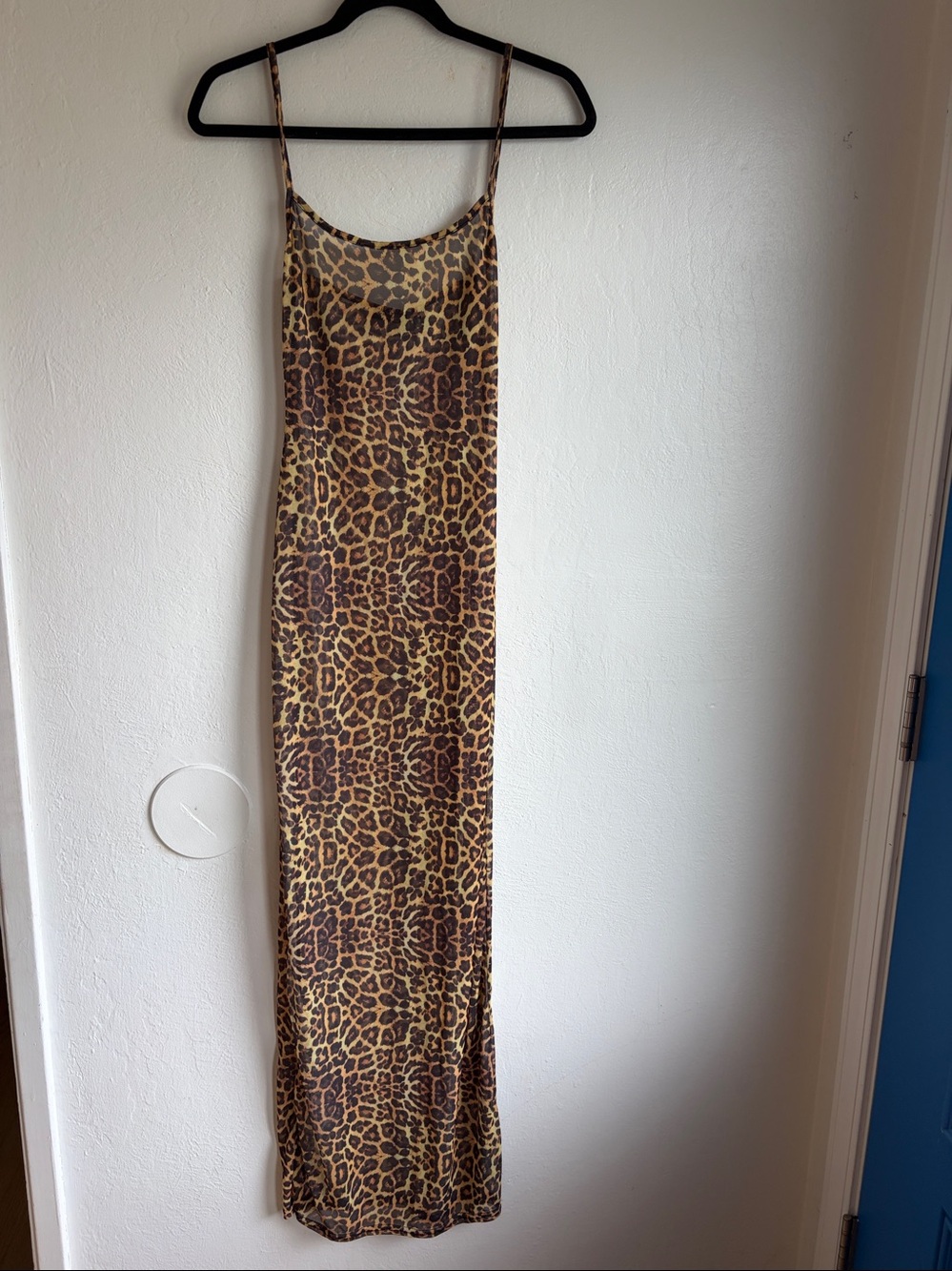 Pretty little thing leopard dress see through swim coverup long size 4
